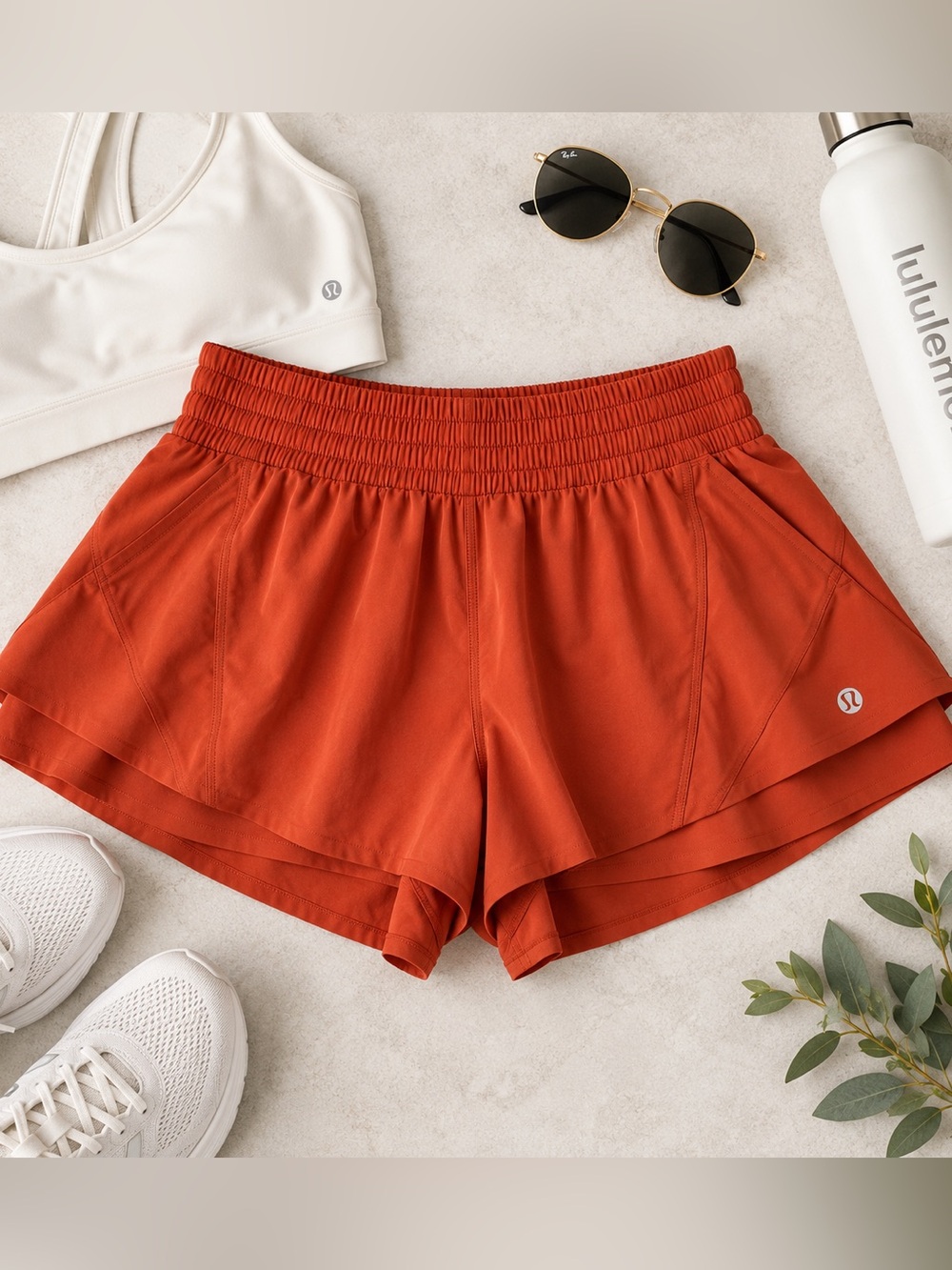 lululemon athletica Rust-Orange High-Rise Athletic Shorts